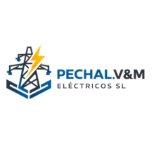 logo para electricista ilustrado azul y amarillo